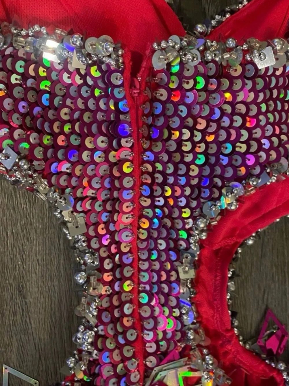 Kids Sequin & Gem Hot Pink Dance Costume